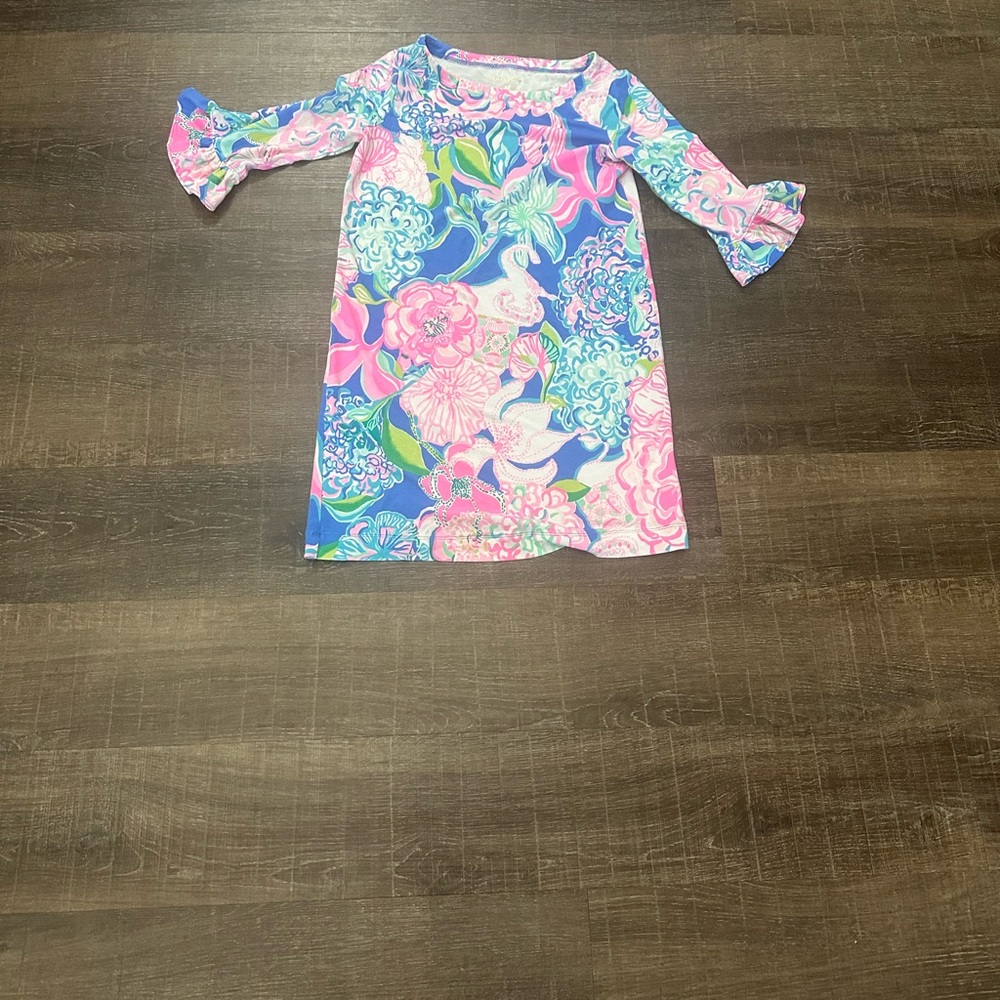 Lilly Pulitzer Girls' UPF50 Mini Sophie Ruffle Dress Size Large 8-10